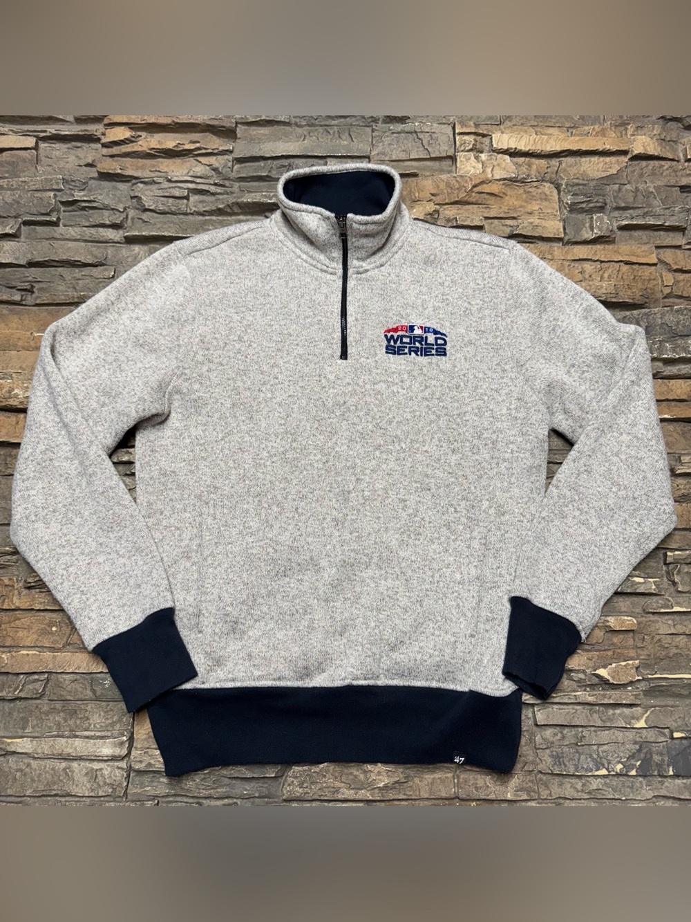 Boston Red Sox 1/4 Zip Pullover Sweater Men’s Small 2018 World Series Gray ‘47